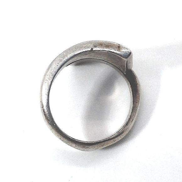 Sterling Silver Crushed Turquoise and Coral Inlay Split Shank Wrap Ring Sz 7 - Picture 4 of 4